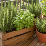 herb garden ideas for small spaces - spring herbs growing in pots