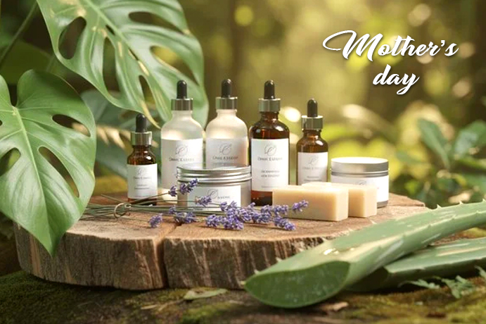 Mother's Day spa gift set with bath products, candles, and beauty essentials in a gift basket.
