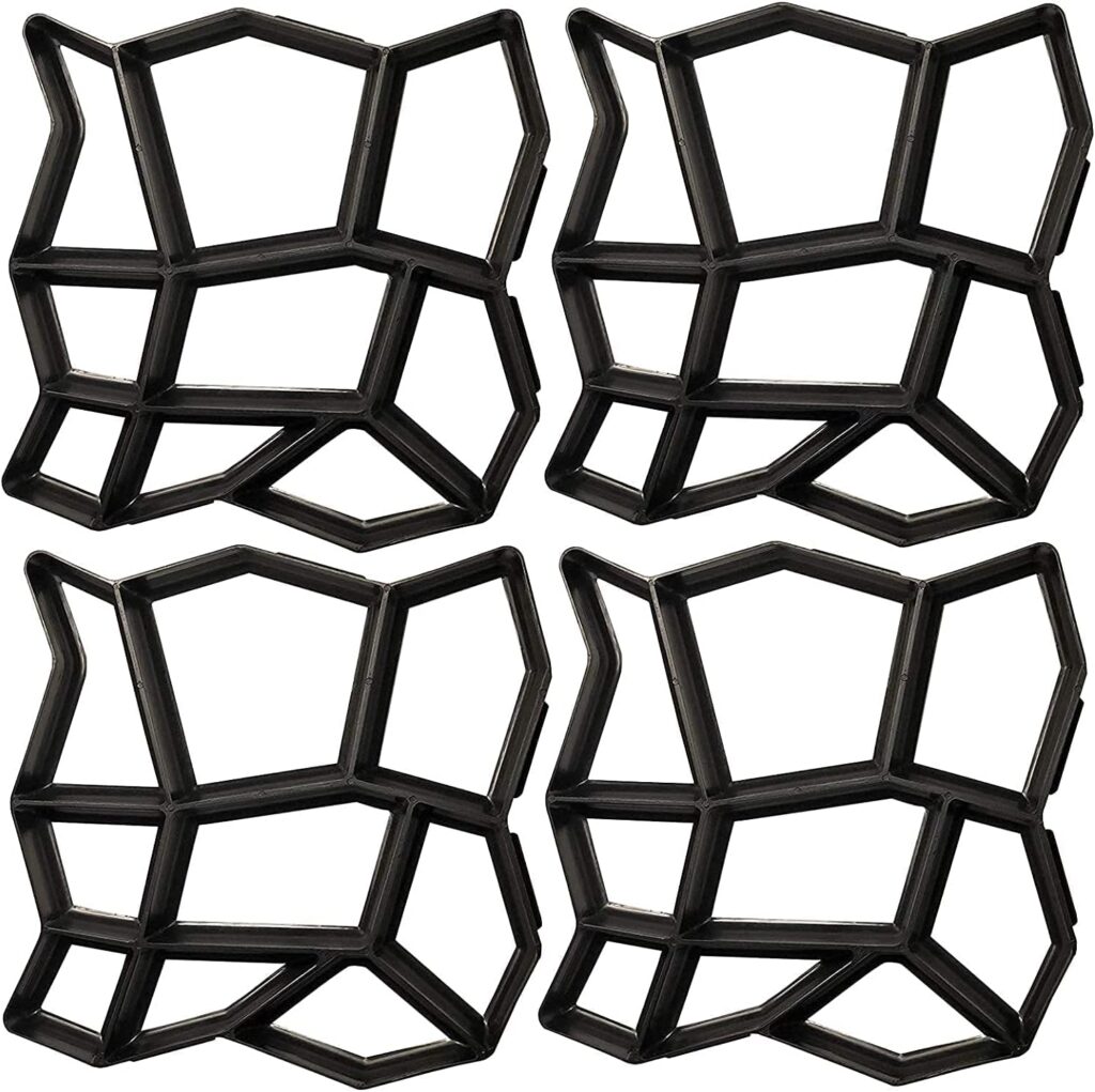  4 Pack Reusable Pathmate Stone Moldings DIY Paving Pavement Walk Maker