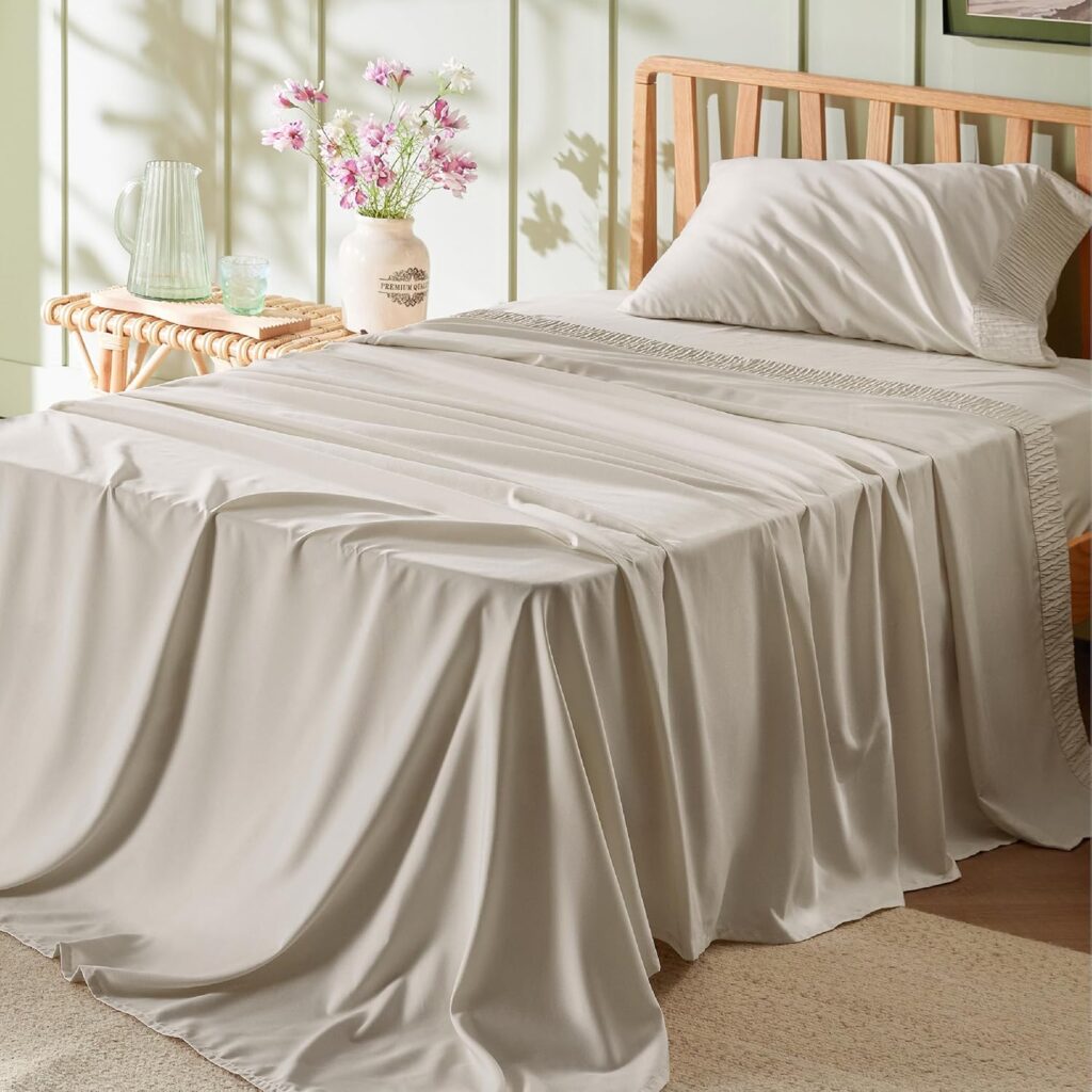 Bedsure Twin XL Sheets in Linen