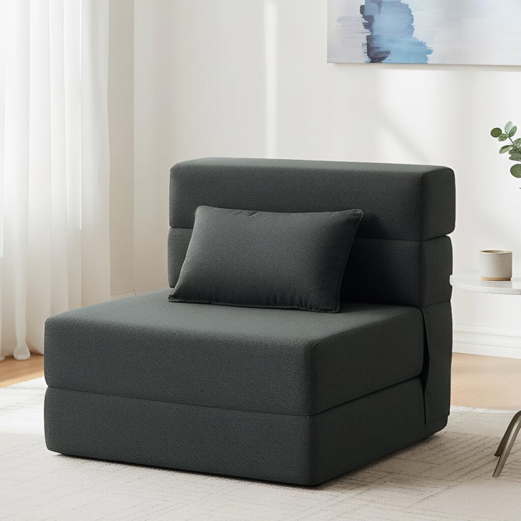 FILUXE Folding Sofa Bed in Dark Gray