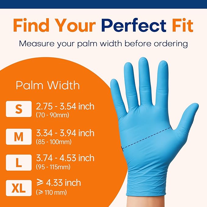 Supmedic Blue Nitrile Exam Gloves