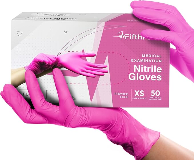 FifthPulse Pink Nitrile Gloves