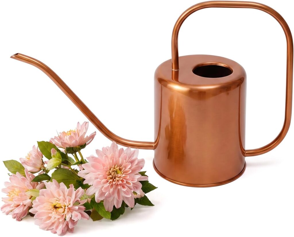 rose gold metal watering can vintage style
