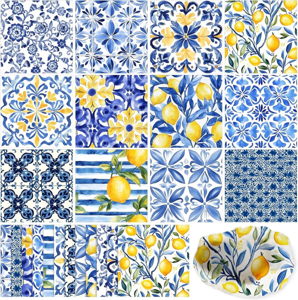 mediterranean lemon decoupage paper napkins 120 pack