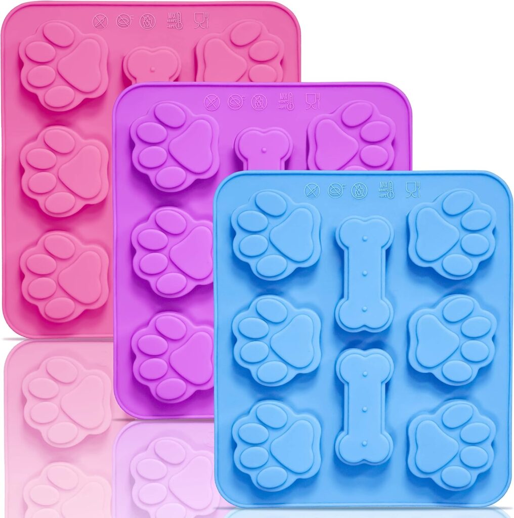 Anaeat 3-pack silicone moulds for homemade dog ice cream treats