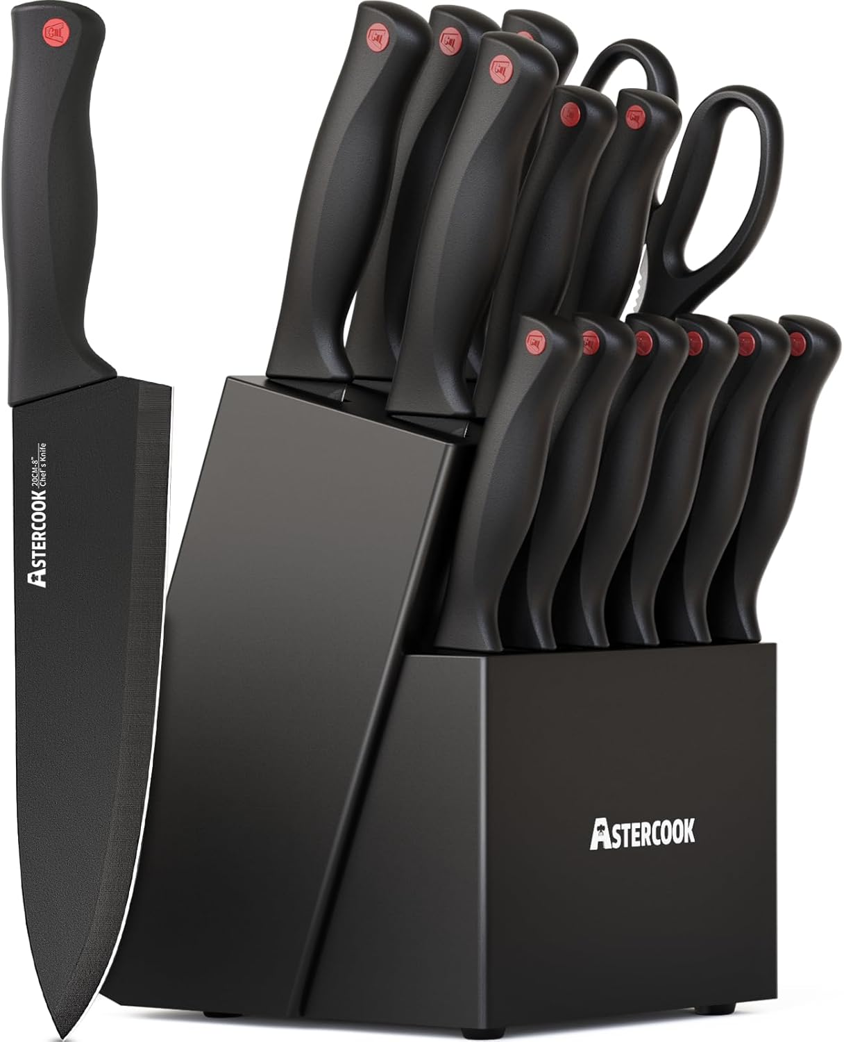Astercook 15-piece kitchen knife set for meal prep