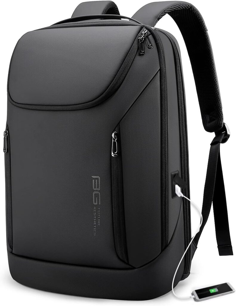 BANGE business backpack with USB charging port and waterproof oxford fabric