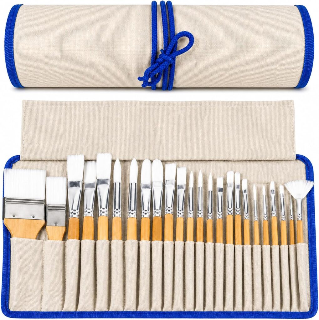 CONDA 24-piece paint brush set for textured canvas painting