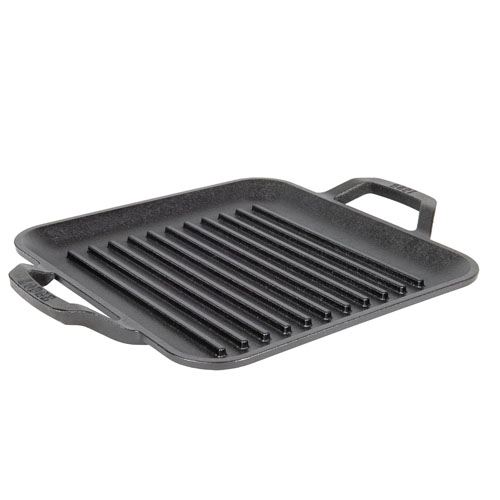 Cast iron square grill pan for grilled chicken rice bowls