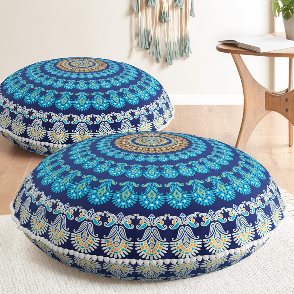 Codi meditation floor pillow set of 2 memory foam mandala print