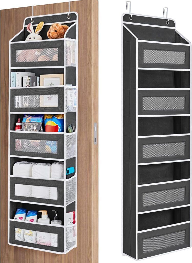 5-shelf over-the-door storage organizer with large pockets