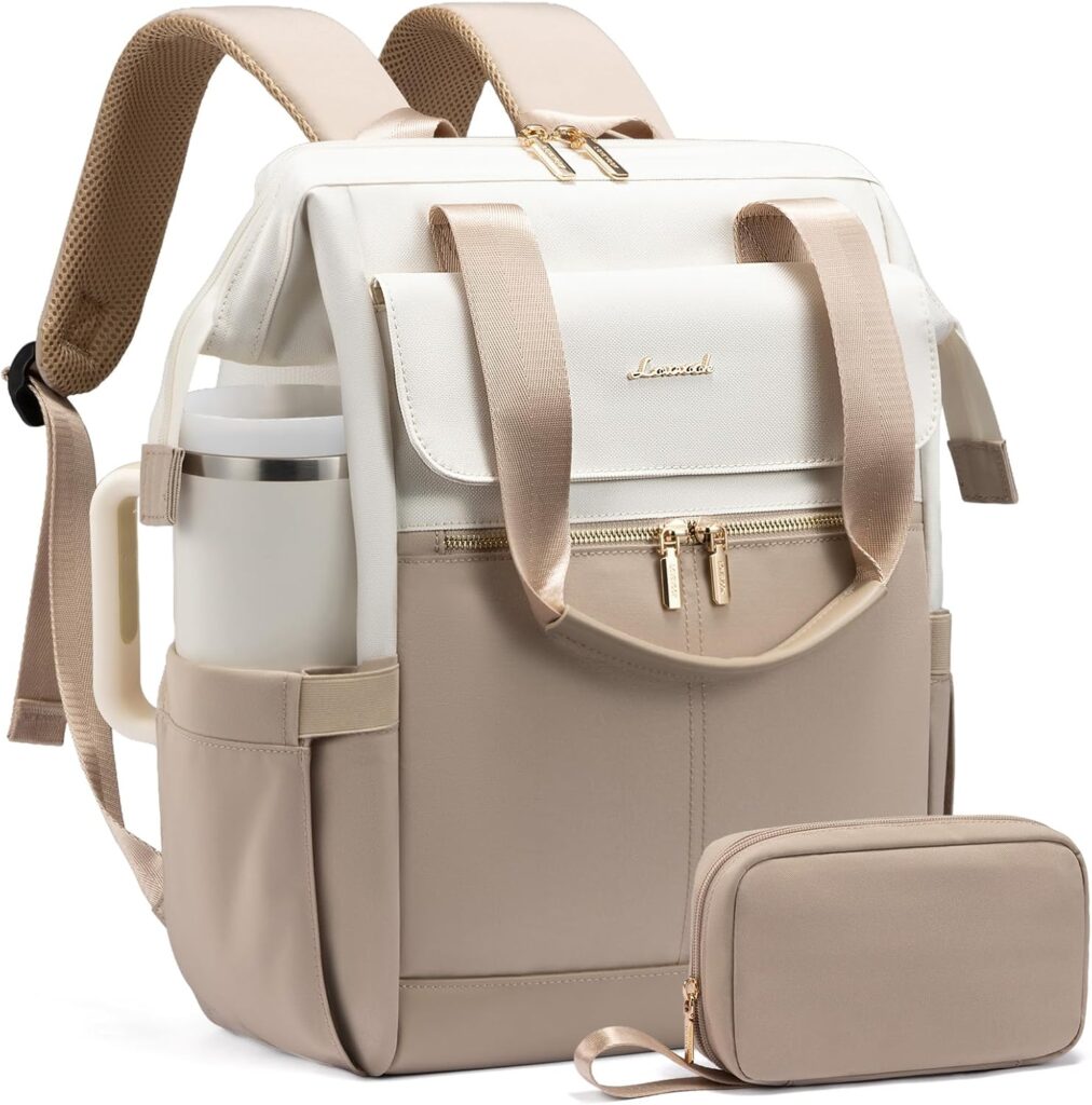 LOVEVOOK laptop backpack with USB port and cable organizer travel case