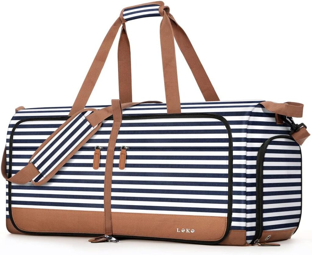 Lekesky foldable travel duffle bag 80L with separate shoe compartment