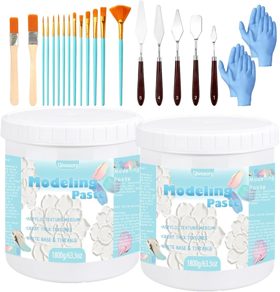 Professional acrylic modeling paste 2000ml for multiple textured painting projects