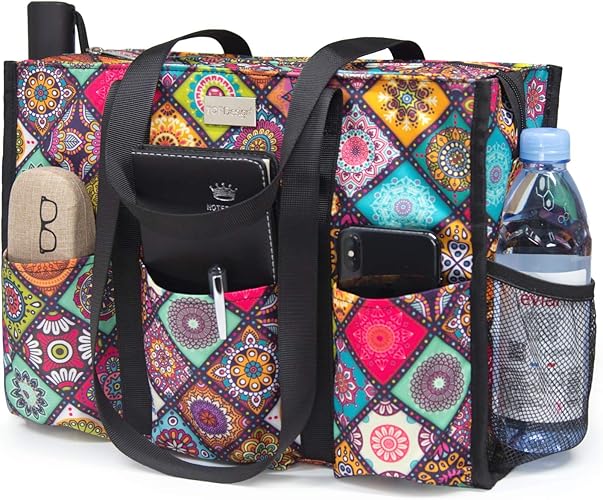 TOPDesign utility water resistant tote bag with 13 pockets for women