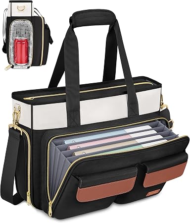 Ytonet teacher tote bag with cup holder and accordion file organizer