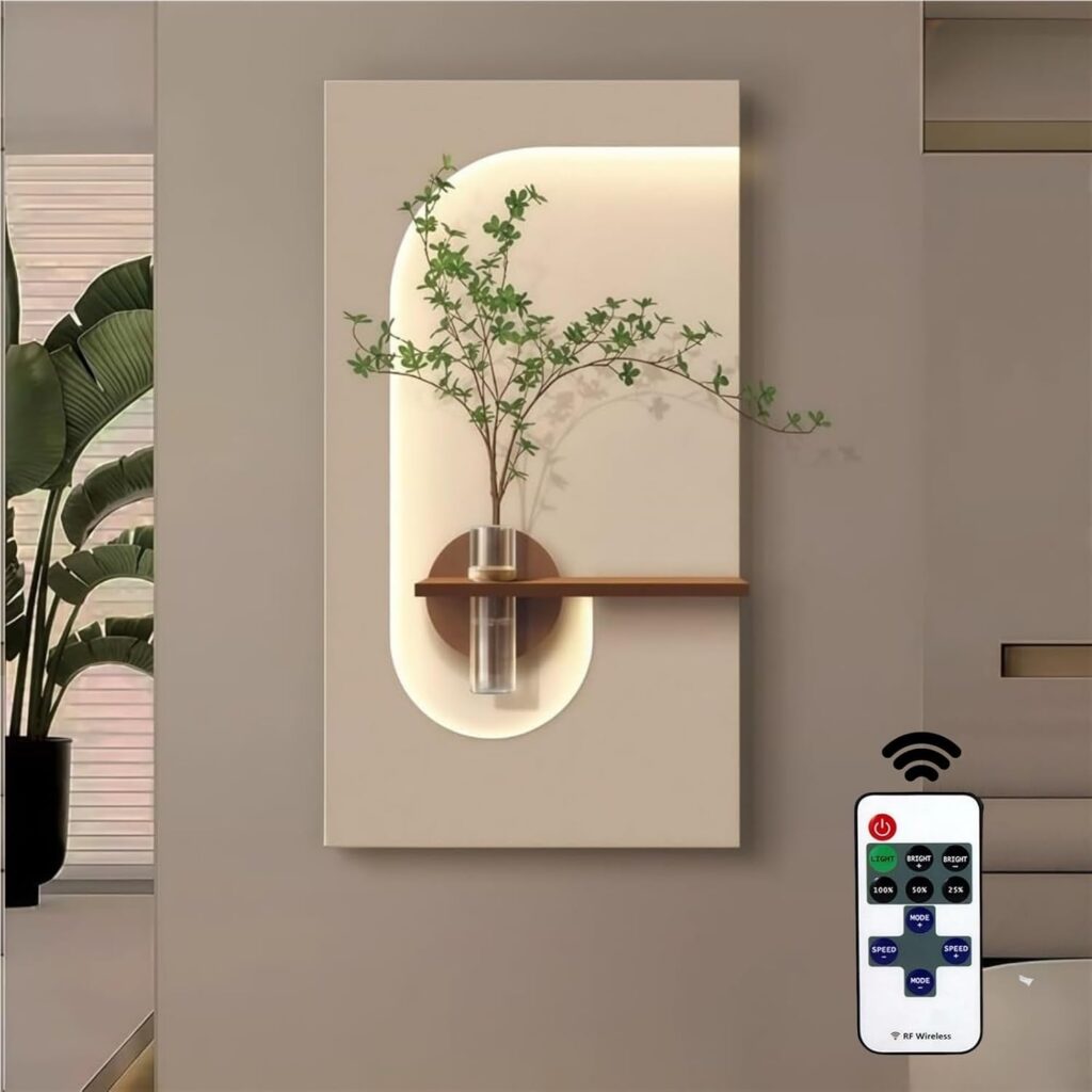 AICHENG 3D sandstone wall art with warm LED lights for staircase feature wall