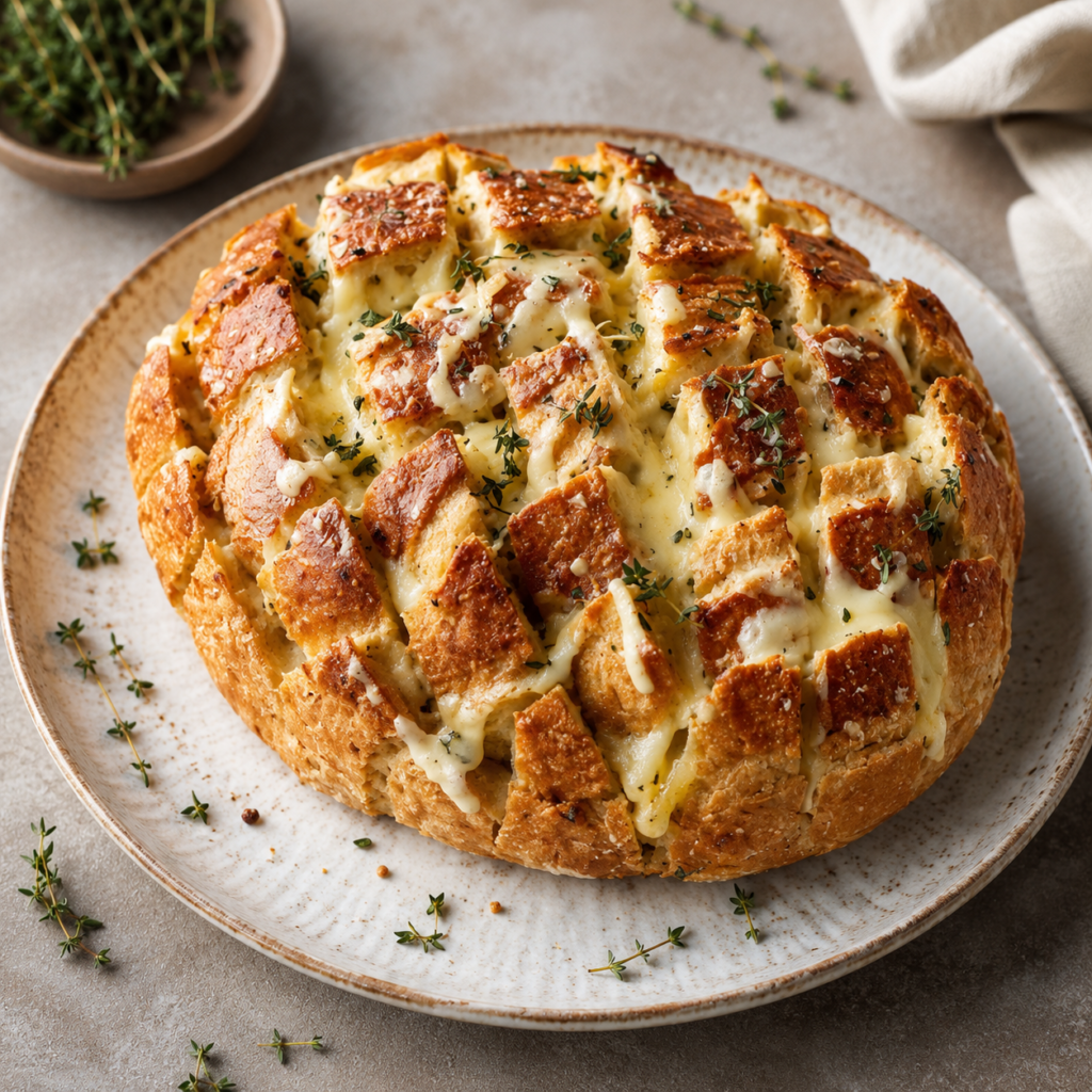 brie and caramelised onion pull apart bread sourdough