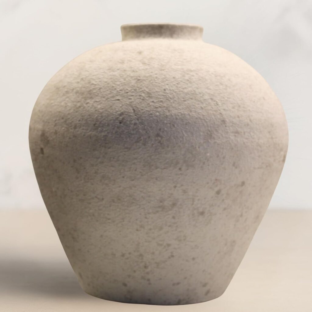 Ryddelig Home large round white farmhouse vase for staircase shelf decor