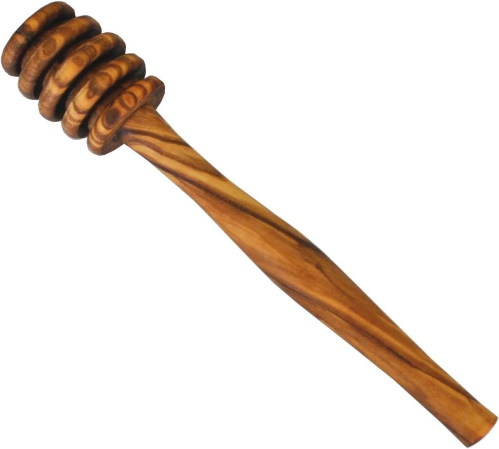 olive wood honey dipper for baked brie