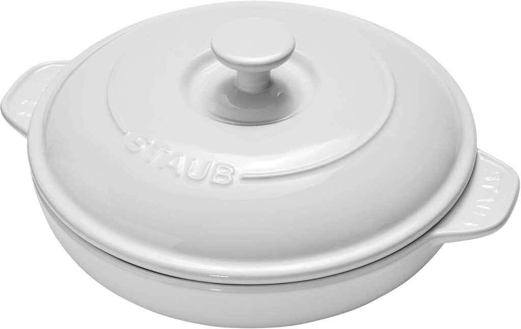 staub ceramic brie baker white elegant