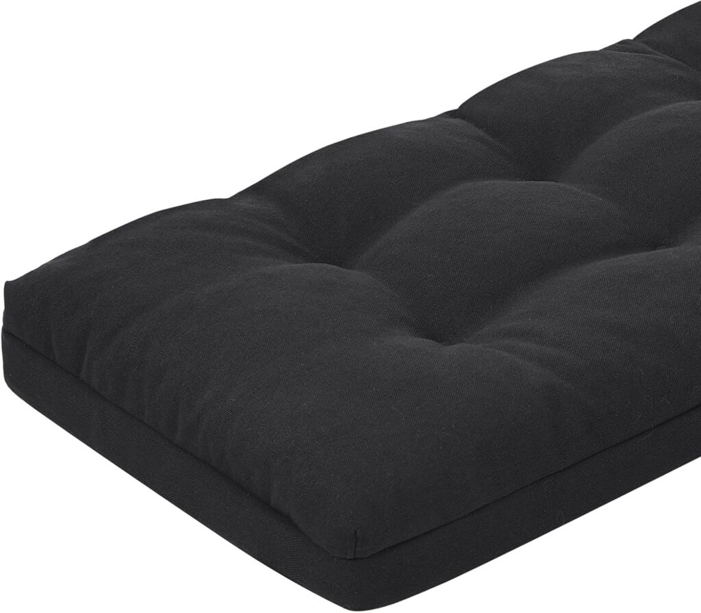 Baibu 42 inch dual layer memory foam bench cushion black for staircase nook