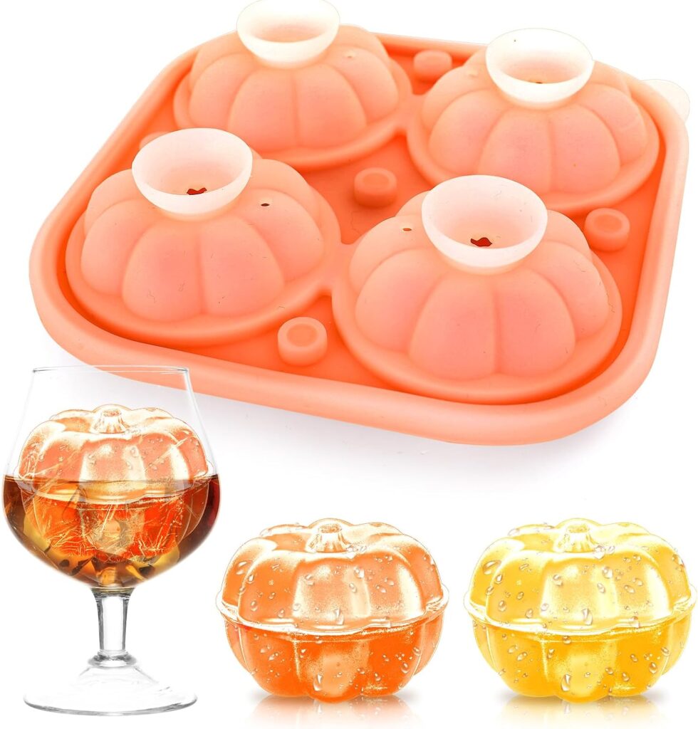 Whaline 3D pumpkin silicone ice mold tray for chocolate candy and Halloween drinks