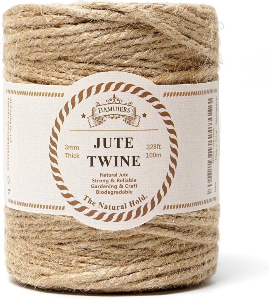 Natural burlap jute twine 3mm 328 feet brown for mason jar fall decor wrapping