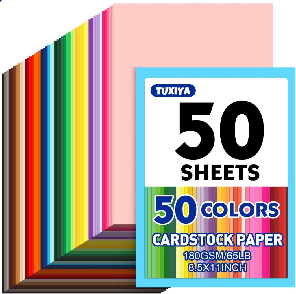 50 sheets 50-color assorted cardstock for cutting fall shapes and kindergarten crafts