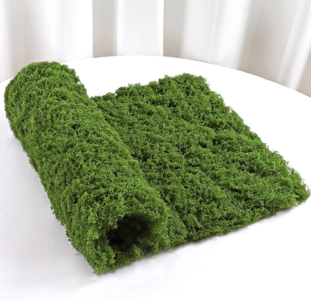 Artificial moss mat 39x39 inch dark green trimable panel for full moss wall