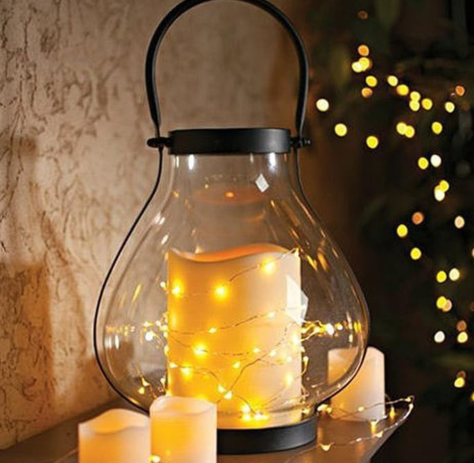 BXROIU fairy lights 6-pack warm white 20 LED micro silver wire for mason jar fall decor