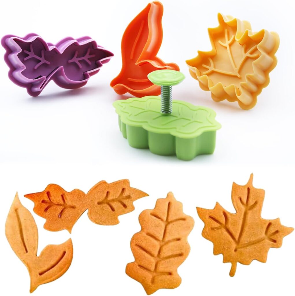 Mini pumpkin raised stamp cookie cutters for frosting decoration and pie molds