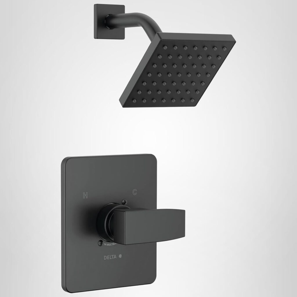 Waterfall matte black bathroom faucet single handle with pop-up drain and deck plate