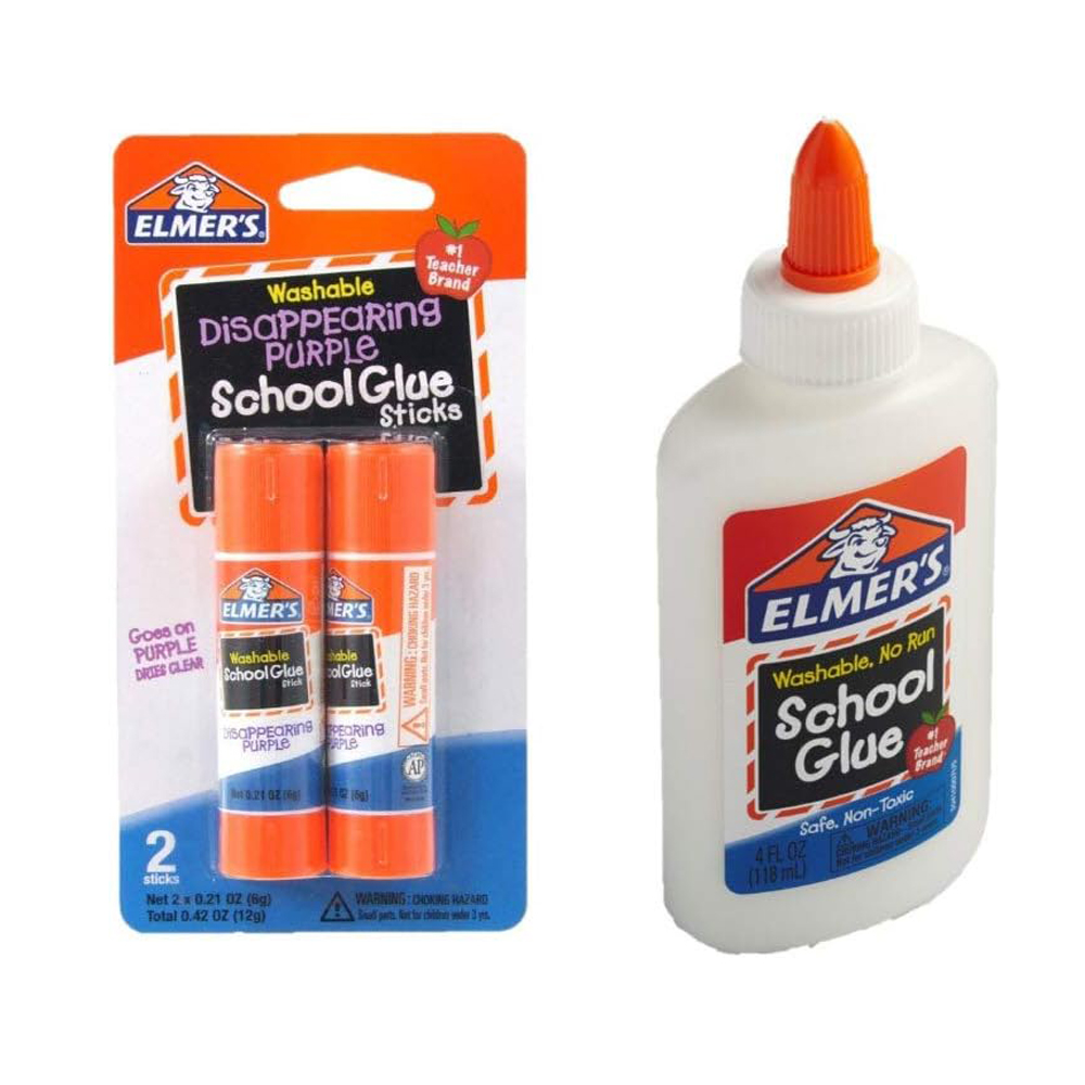 Elmers washable liquid school glue bundle with glue stick for kindergarten crafts
