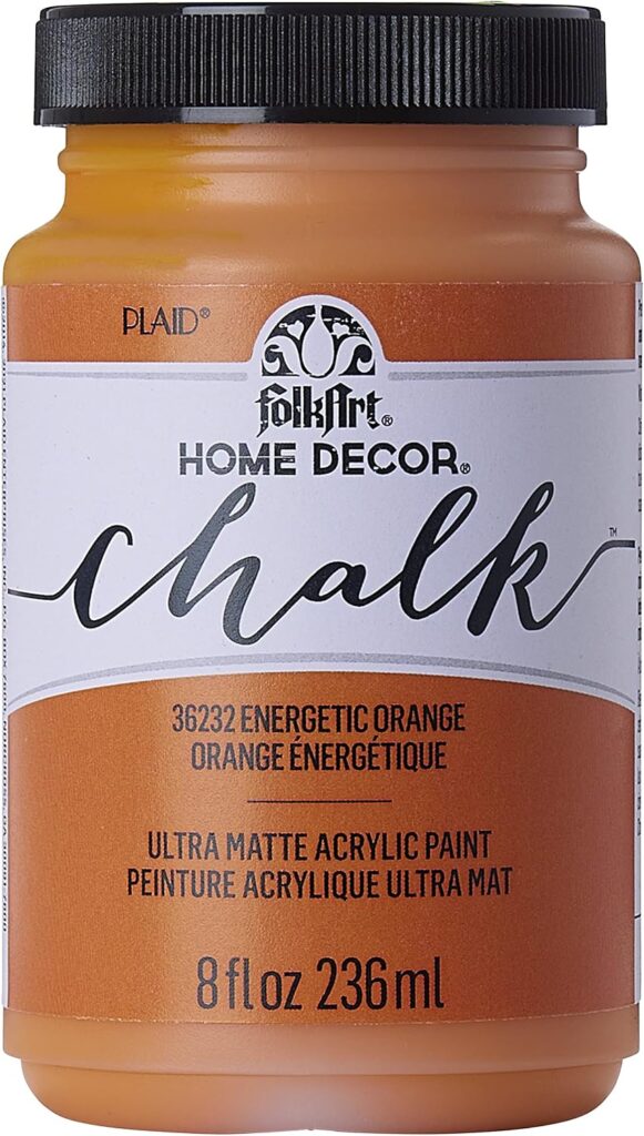 FolkArt chalk paint energetic orange for painting mason jars autumn decor