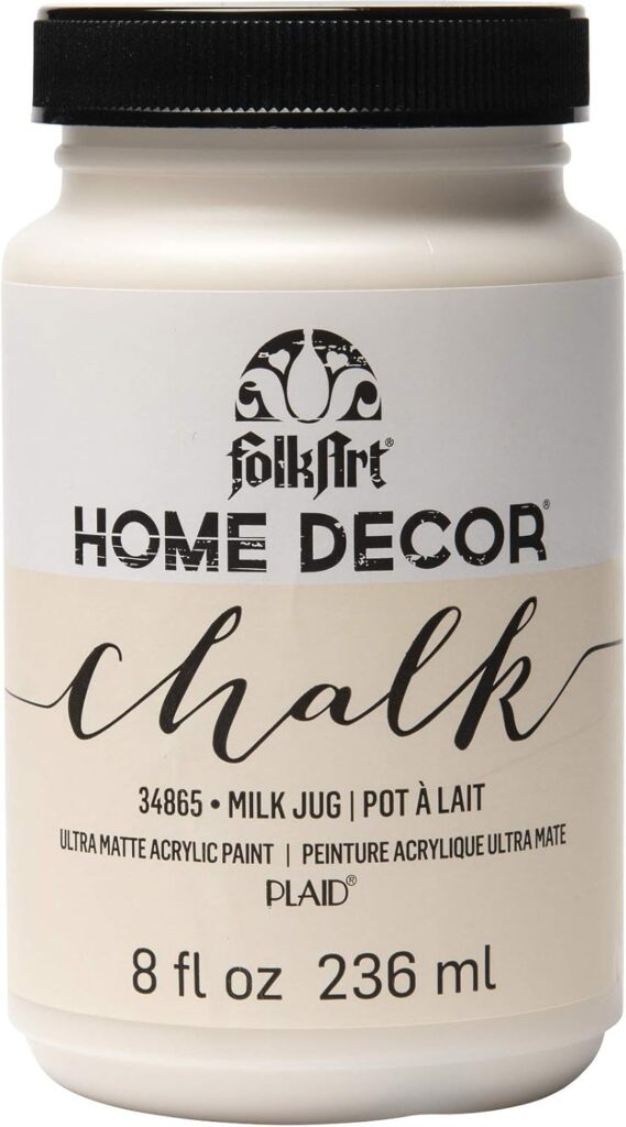 FolkArt home decor chalk finish acrylic paint milk jug white for mason jar fall decor