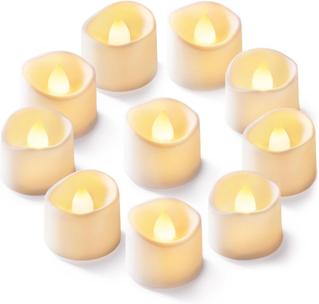 Homemory 24-piece flickering flameless LED tea lights for mason jar fall centerpiece