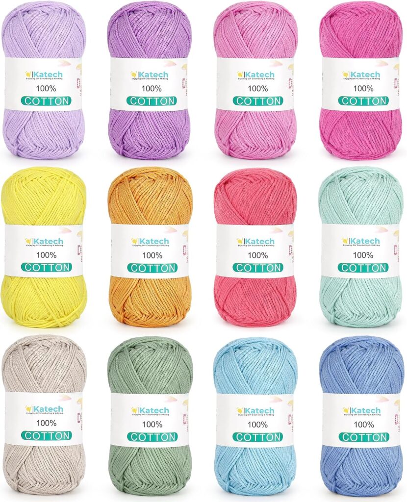 Cotton yarn set multicolor for DIY crochet bag beginner project