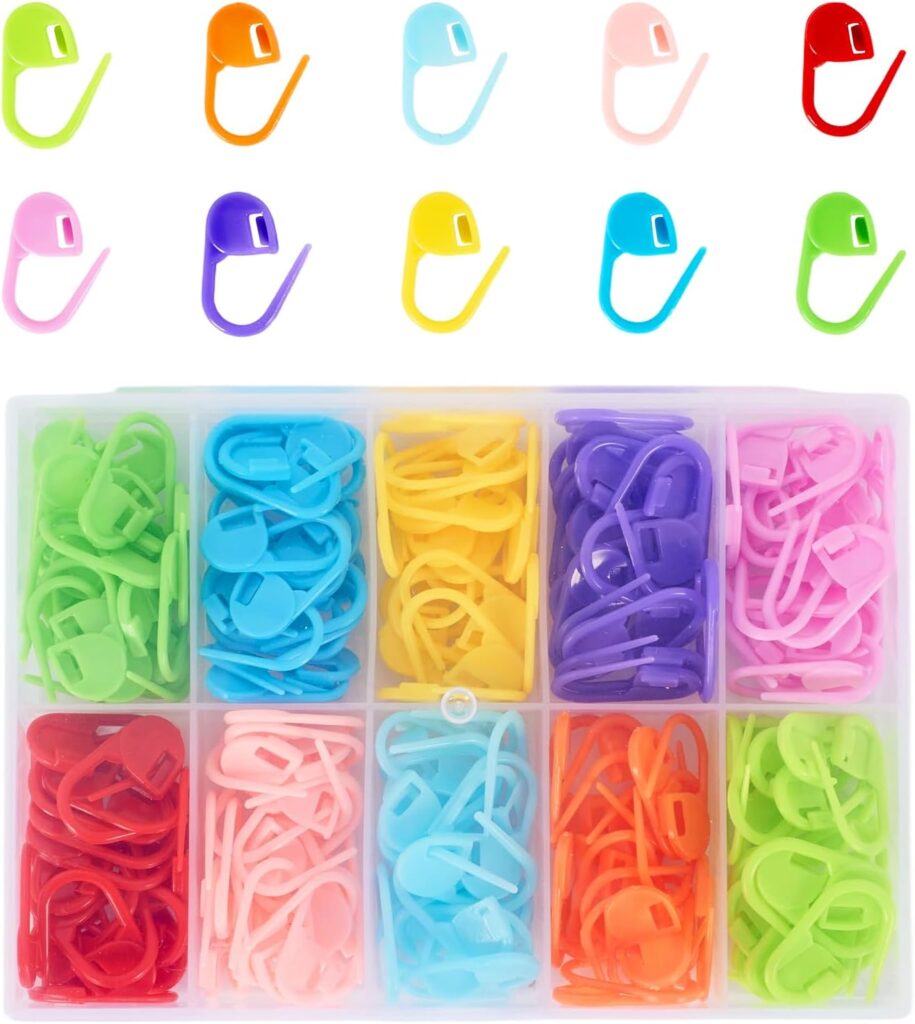 LKbeuuu 200-piece locking stitch markers set 10 colors with storage case for knitting