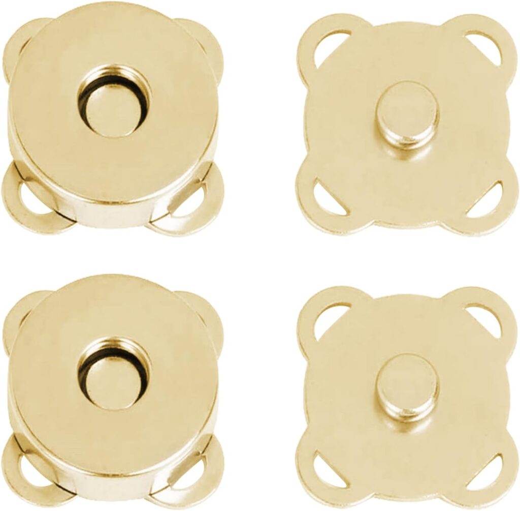 Gold magnetic bag clasps snap buttons for DIY crochet bag closure