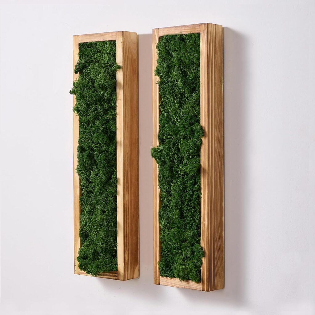 Mokof preserved moss wall art 4-pack 17.3 inch forest green panels