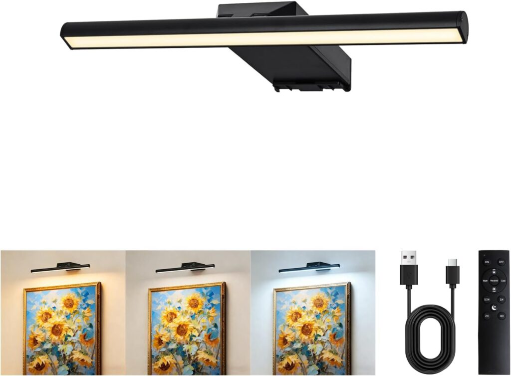 reachargeable art panting light for moss wall. black