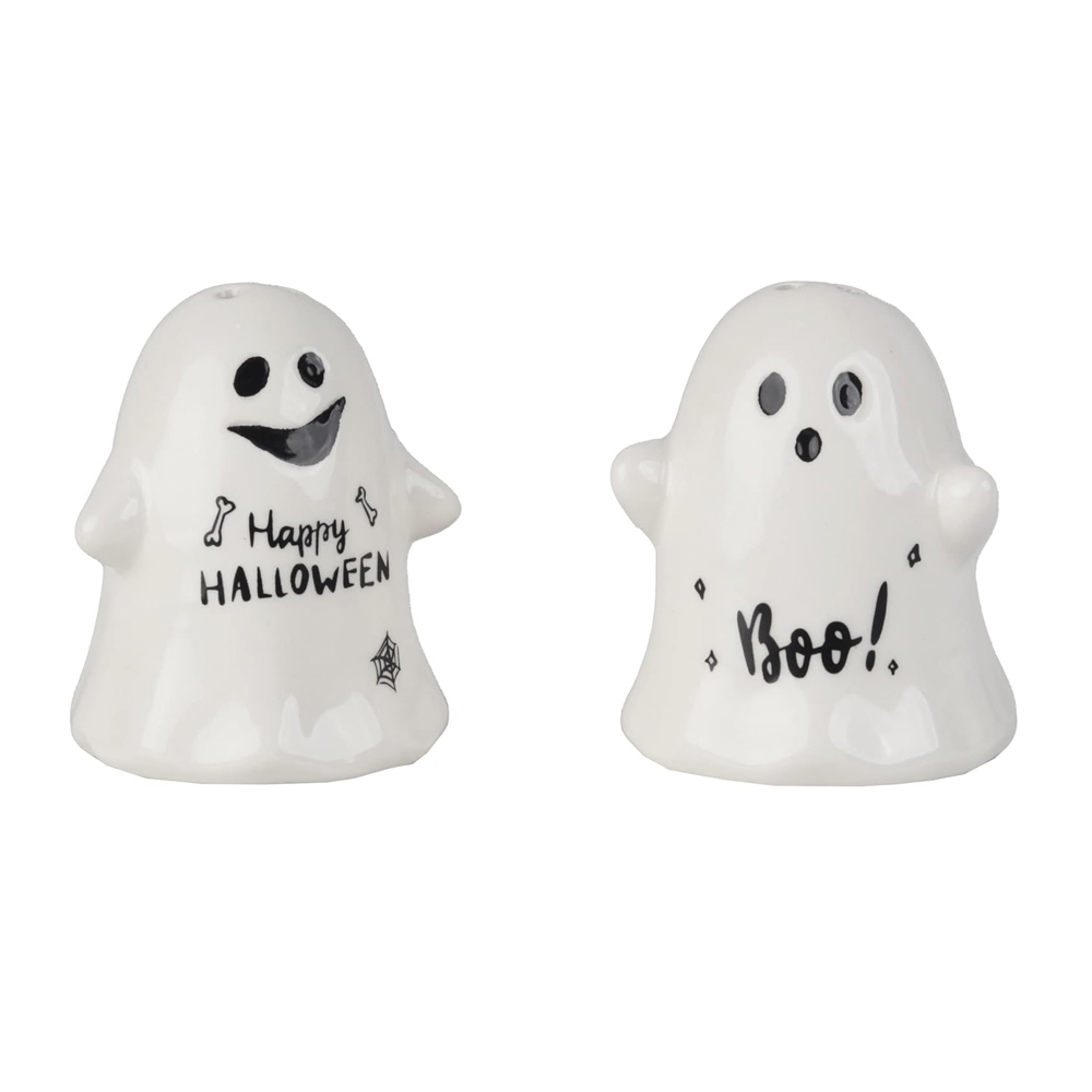 Halloween ghost salt and pepper shakers novelty set 2.25x3 inch for dinner table