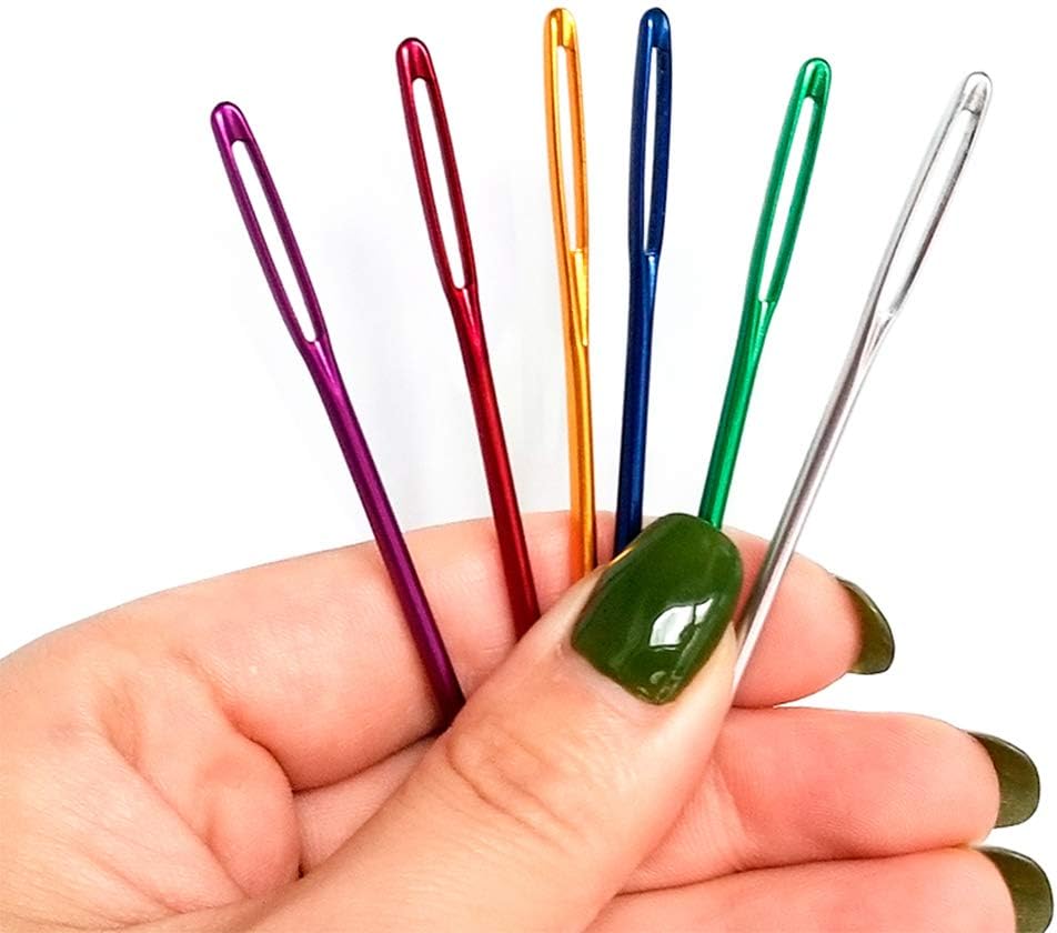 Colorful ergonomic crochet hooks set for DIY crochet bag projects