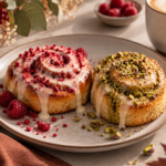 homemade sweet roll recipes with Nutella apple cinnamon raspberry and lemon curd fillings on wooden board