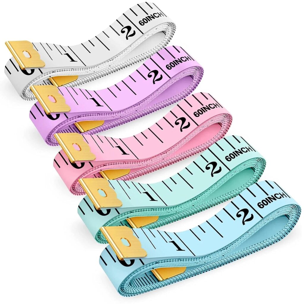 iBayam 5-pack soft tape measure 60 inch for knitting and crochet projects